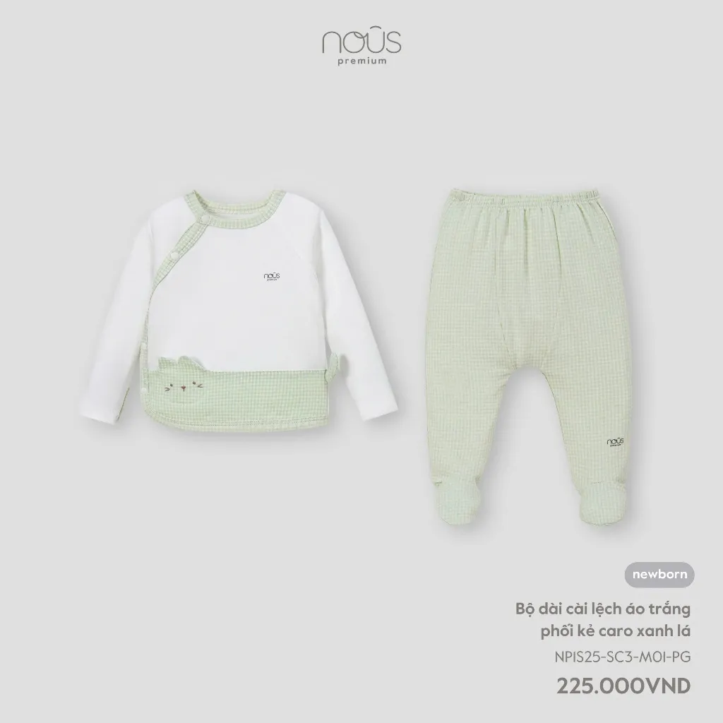 Ảnh Bộ quần áo sơ sinh cài lệch newborn Nous (3-5.5kg) 3