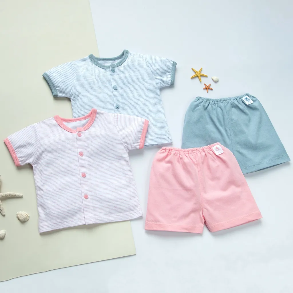 Ảnh Bộ Quần Áo Sơ Sinh Cộc Tay, Nút Giữa New MIOMIO - Hoạ Tiết Cho Bé Trai, Bé Gái (Từ 0-24 tháng), Vải Cotton 1