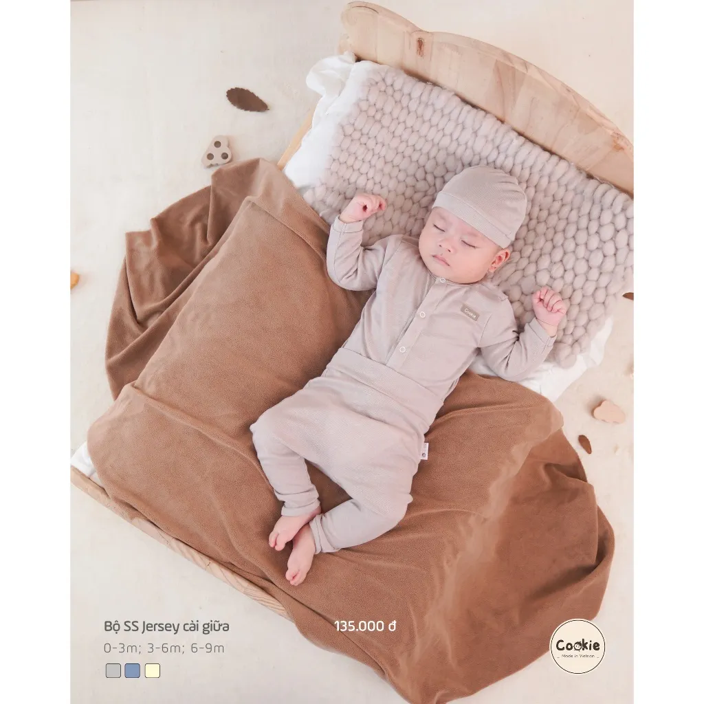 Ảnh Bộ Quần Áo Sơ SInh COOKIE Jersey Cài Giữa Cho Bé Từ 0 Đến 9 Tháng 2