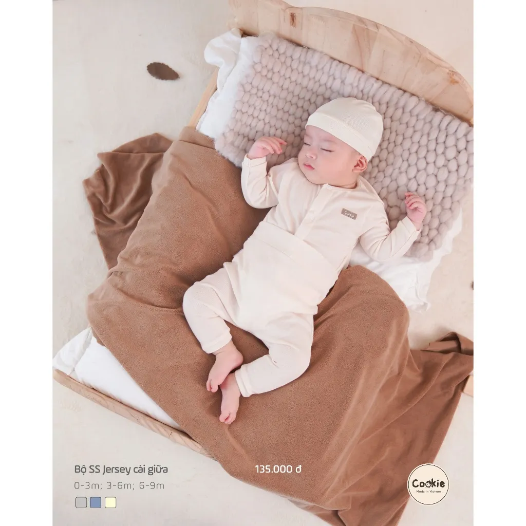 Ảnh Bộ Quần Áo Sơ SInh COOKIE Jersey Cài Giữa Cho Bé Từ 0 Đến 9 Tháng 3