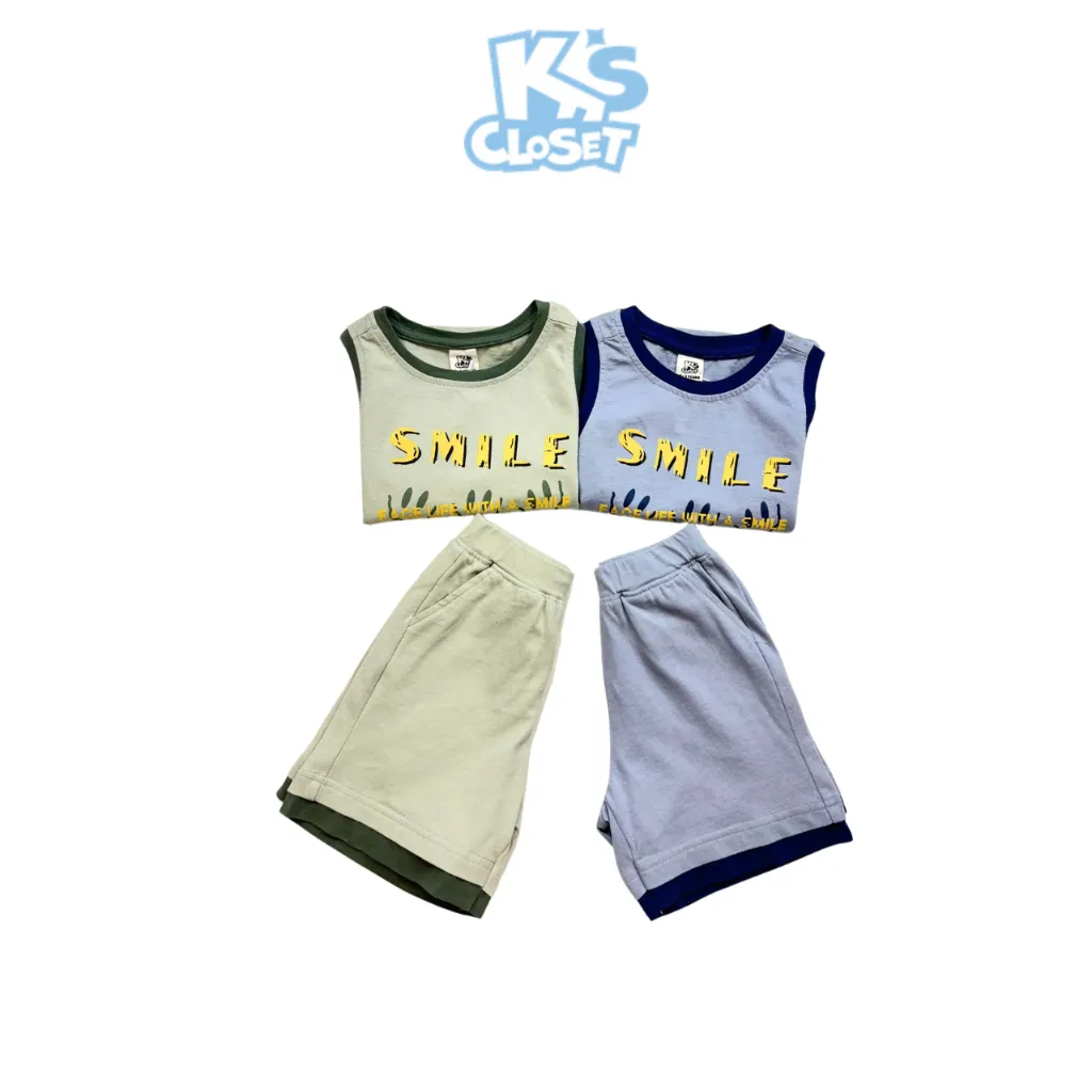 Ảnh Bộ Quần Áo Tanktop Ba Lỗ K's Closet Chất Liệu Vải Cotton Cho Bé Trai (2-14 tuổi) từ 10kg - 58kg KT075FIS 1