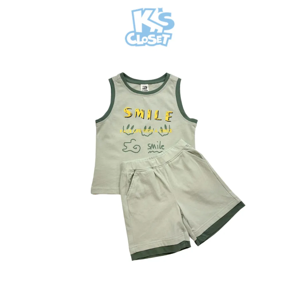 Ảnh Bộ Quần Áo Tanktop Ba Lỗ K's Closet Chất Liệu Vải Cotton Cho Bé Trai (2-14 tuổi) từ 10kg - 58kg KT075FIS 2