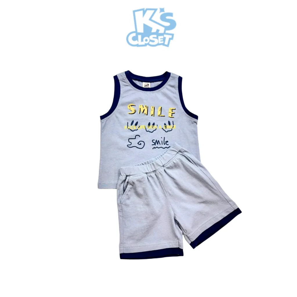 Ảnh Bộ Quần Áo Tanktop Ba Lỗ K's Closet Chất Liệu Vải Cotton Cho Bé Trai (2-14 tuổi) từ 10kg - 58kg KT075FIS 3