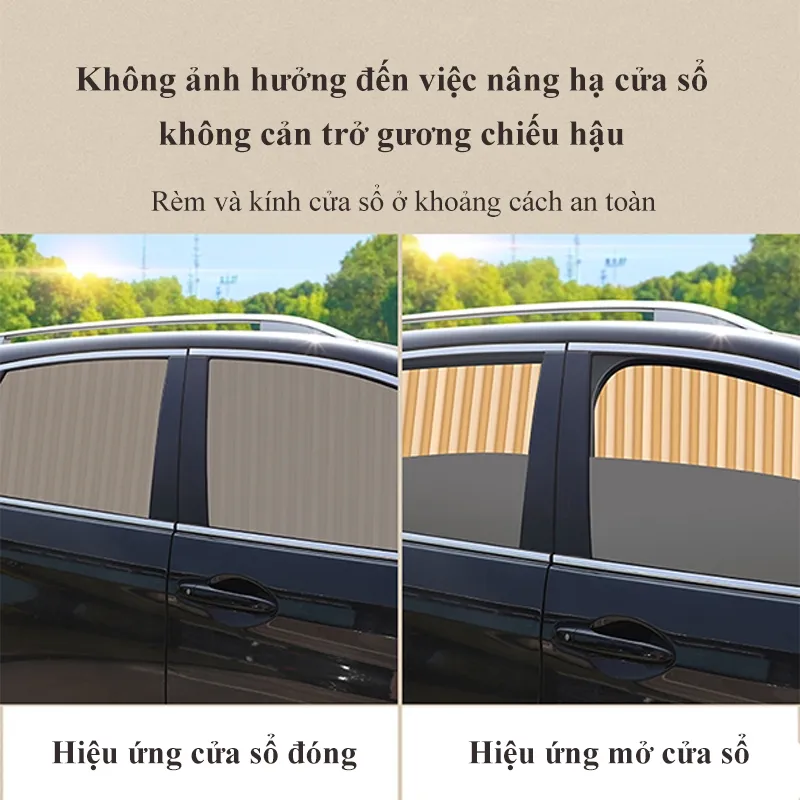 Ảnh Bộ rèm cửa che nắng ô tô MYT Rèm vải che nắng cách nhiệt gắn nam châm xe hơi chất liệu cao cấp đa năng tiện lợi 4