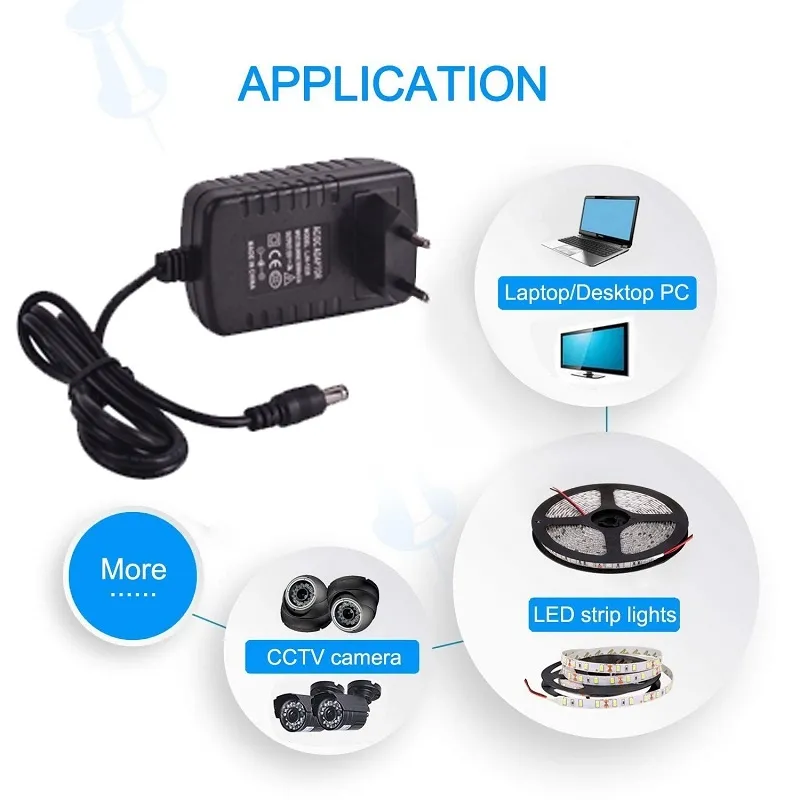 Ảnh Bộ Sạc 12V 2A TV Plus AC / DC Cho CCTV / TV Plus / WIFI DVD 4