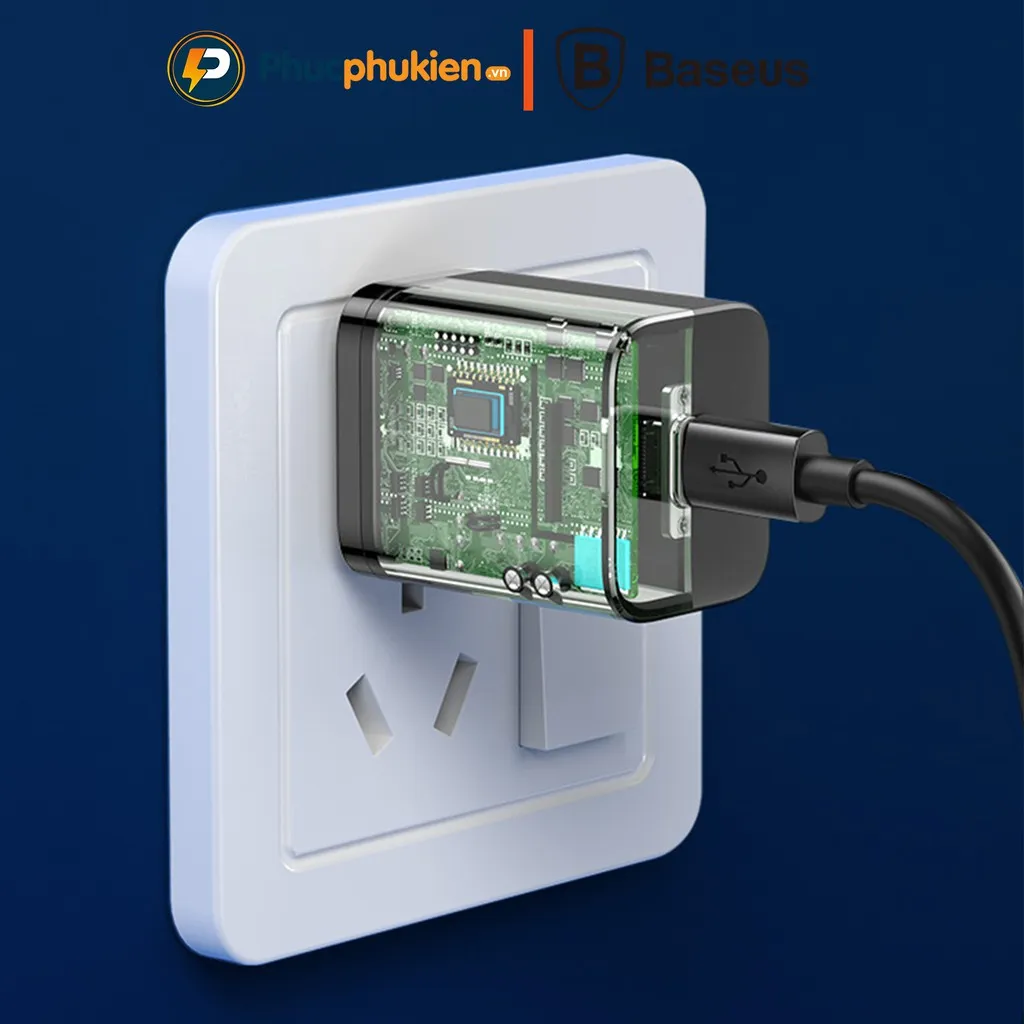 Ảnh Bộ sạc nhanh 20w + Dây sạc nhanh 20w chính hãng Baseus Super Si sạc đầy 50% pin chỉ trong 30p Phúc Phụ Kiện 3