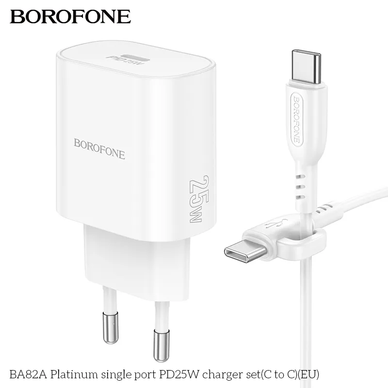 Ảnh Bộ sạc nhanh 25W Borofone BA82A TypeC to TypeC dành cho Samsung, Huawei, Xiaomi, Oppo, Android... 3