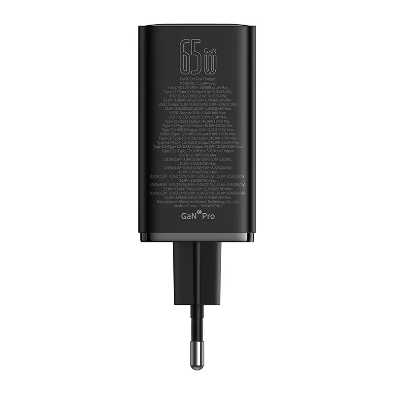 Ảnh Bộ sạc nhanh đa năng Baseus GaN6 Pro 2C+2U 65W EU 4