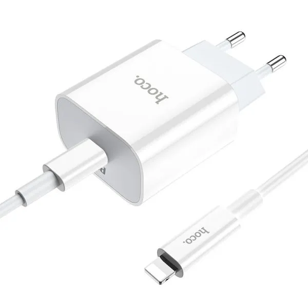 Ảnh Bộ sạc nhanh Hoco C76 Plus kèm cáp Typec to IP PD20W dùng cho IP8 đến 14promax dài 1m, Chân Tròn 2