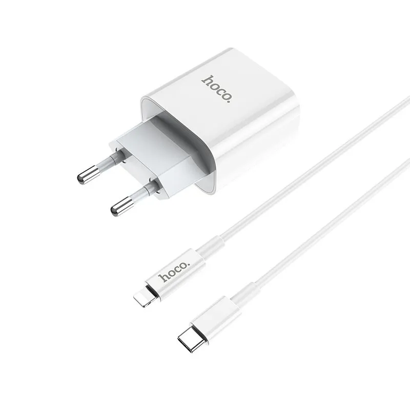 Ảnh Bộ sạc nhanh Hoco C76 Plus kèm cáp Typec to IP PD20W dùng cho IP8 đến 14promax dài 1m, Chân Tròn 4