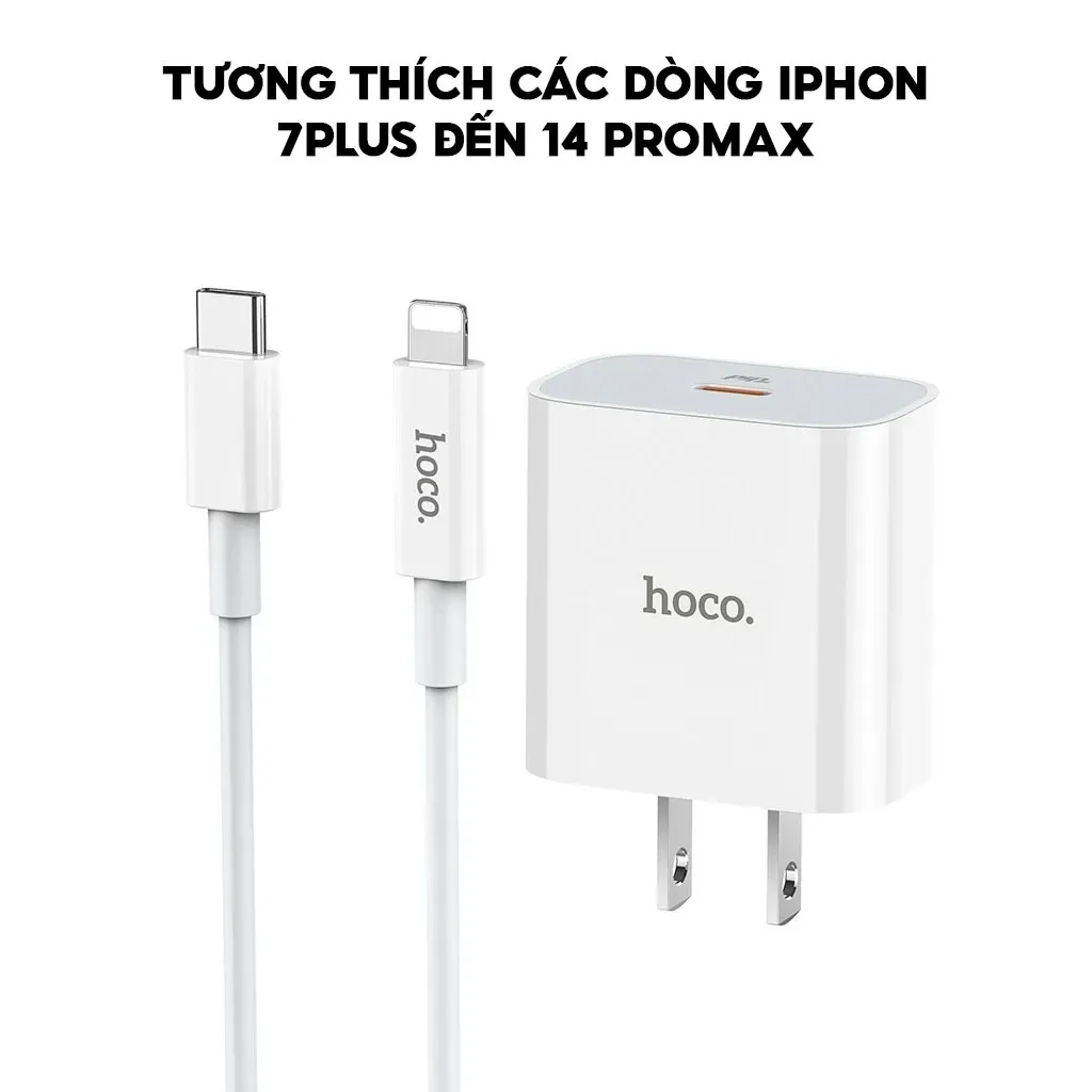 Ảnh Bộ Sạc Nhanh PD 20W Chính Hãng HOCO Cho IP 7-8-X-Xr-Xs-Xsm-11-12-13-14-15-Pro-Plus-Promax - Không Nóng Máy, Không Đơ 2