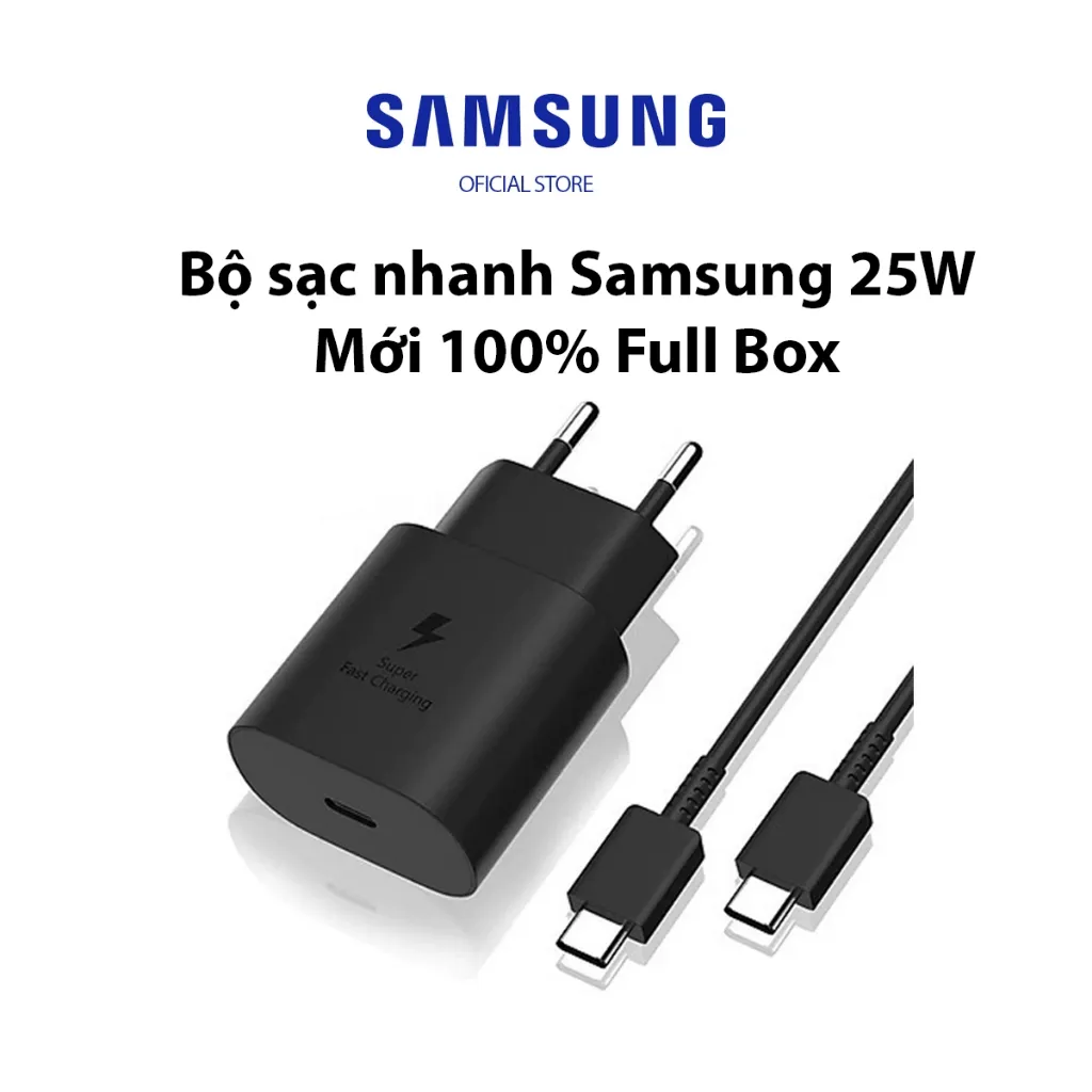 Ảnh Bộ sạc nhanh Samsung 25W Sạc siêu nhanh và cáp sạc Type C dài 1m DYDX bảo hành 1 tháng 1