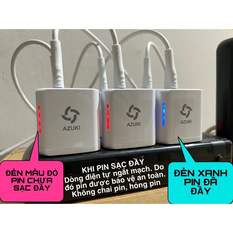 Ảnh Bộ Sạc Pin Dự Dòng Azuki Tự Ngắt Điện Khi Sạc Đầy Siêu Xịn, Đầu Sạc TypeC [100-240V Sử Dụng Được Việt Nam,Japan] NIKITO 3