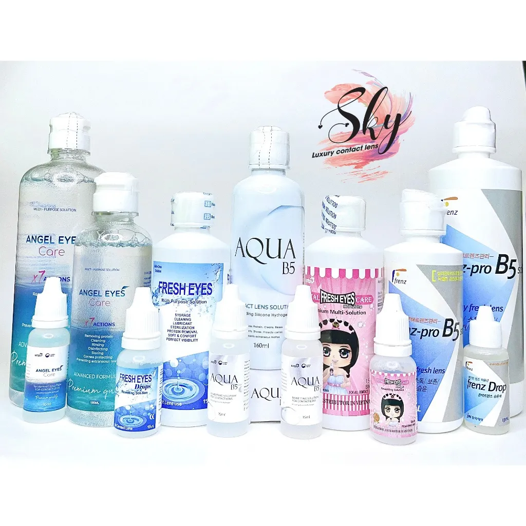 Ảnh Bộ sản phẩm cấp ẩm và bảo quản Kính áp tròng Sky Contact lens: Nước ngâm 150ml  + Nhỏ mắt 15ml 2