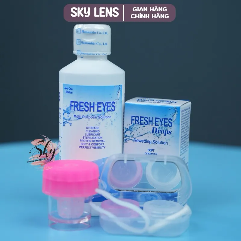 Ảnh Bộ sản phẩm cấp ẩm và bảo quản Kính áp tròng Sky Contact lens: Nước ngâm 150ml  + Nhỏ mắt 15ml 3