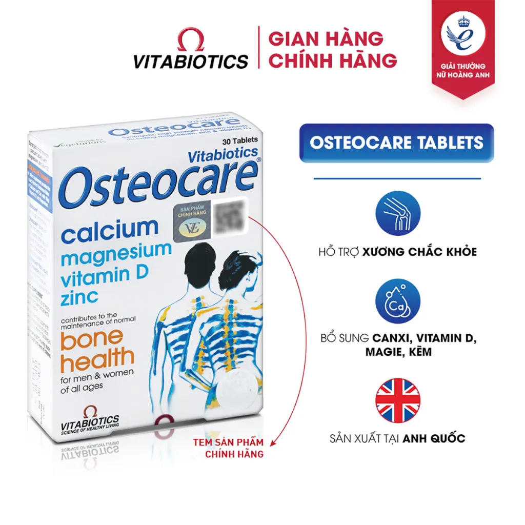 Ảnh Bộ Sản Phẩm Vitabiotics OSTEOCARE Giúp Xương Chắc Khỏe 30 Viên Và FEROGLOBIN B12 Bổ Sung Sắt 30 Viên 4