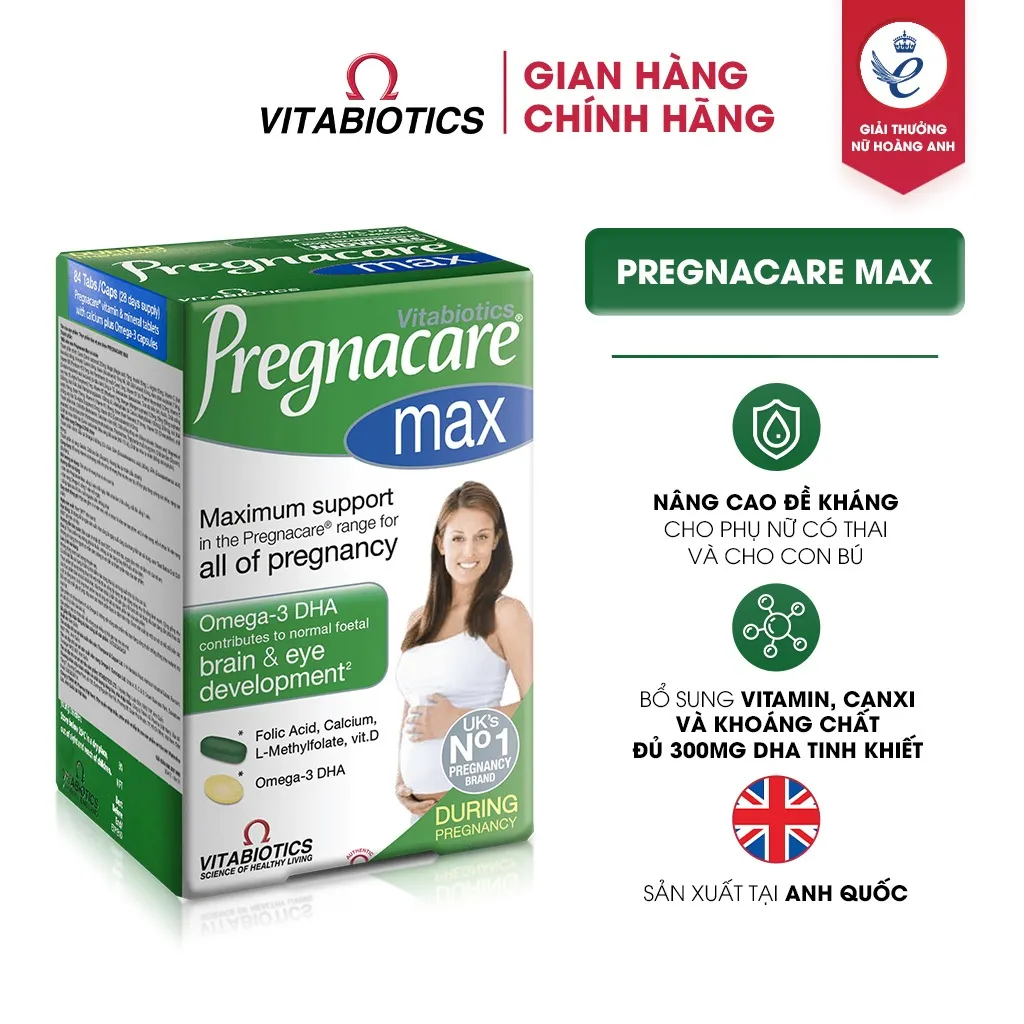 Ảnh Bộ Sản Phẩm Vitabiotics Cho Mẹ Mang Thai, Cho Con Bú Pregnacare Max Và Feroglobin B12 Bổ Sung Vitamin, Sắt 1