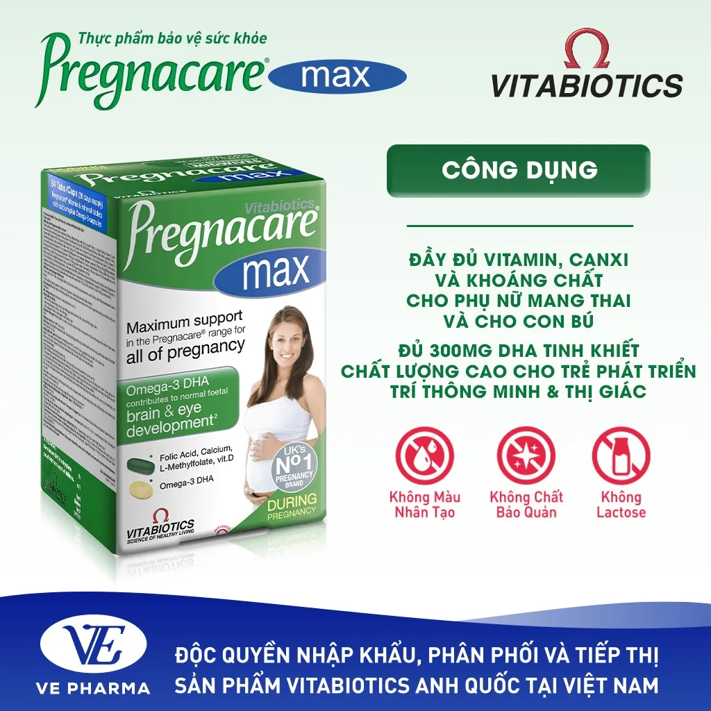 Ảnh Bộ Sản Phẩm Vitabiotics Cho Mẹ Mang Thai, Cho Con Bú Pregnacare Max Và Feroglobin B12 Bổ Sung Vitamin, Sắt 2