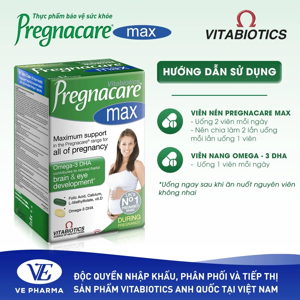 Ảnh Bộ Sản Phẩm Vitabiotics Cho Mẹ Mang Thai, Cho Con Bú Pregnacare Max Và Feroglobin B12 Bổ Sung Vitamin, Sắt 4