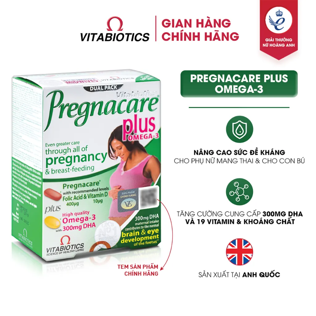 Ảnh Bộ Sản Phẩm Vitabiotics Tăng Cường Sức Khỏe Cho Mẹ Bầu OSTEOCARE 30 Viên Và PREGNACARE PLUS OMEGA-3 56 Viên 1