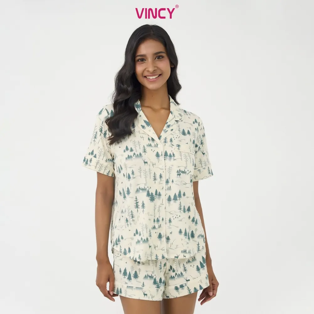 Ảnh BỘ SHORT THUN PIJAMA THIẾT KẾ TỪ CHẤT LIỆU THUN CO GIÃN, MỀM MẠI MANG LẠI SỰ THOẢI MÁI CHO MÙA NOEL BST060W44 2