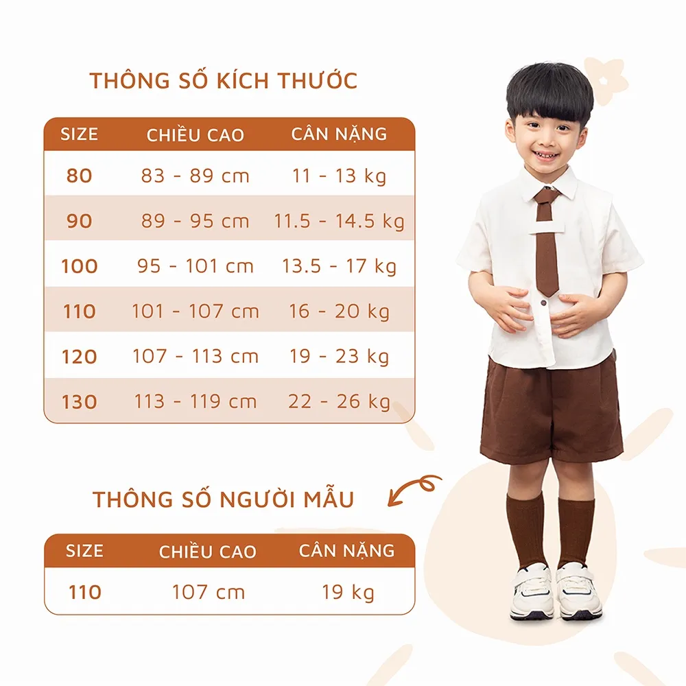 Ảnh Bộ sơ mi hè bé trai phối tay kèm cà vạt Fbaby - FB023 4