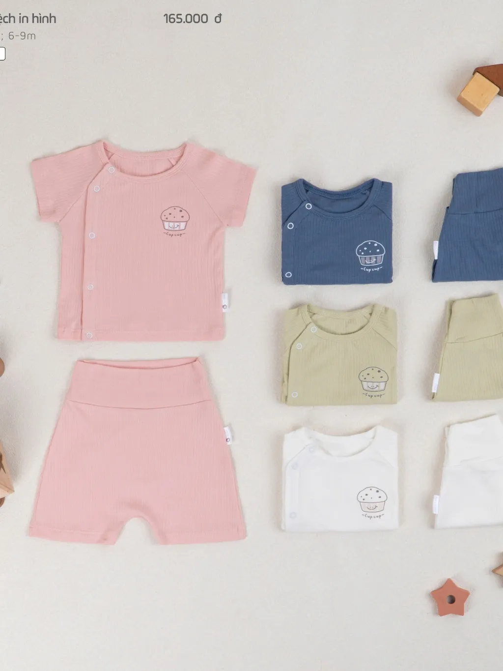 Ảnh Bộ Sơ Sinh COOKIE Vạt Lệch In Hình Cho Bé Từ Newborn Đến 9 Tháng 2025 3