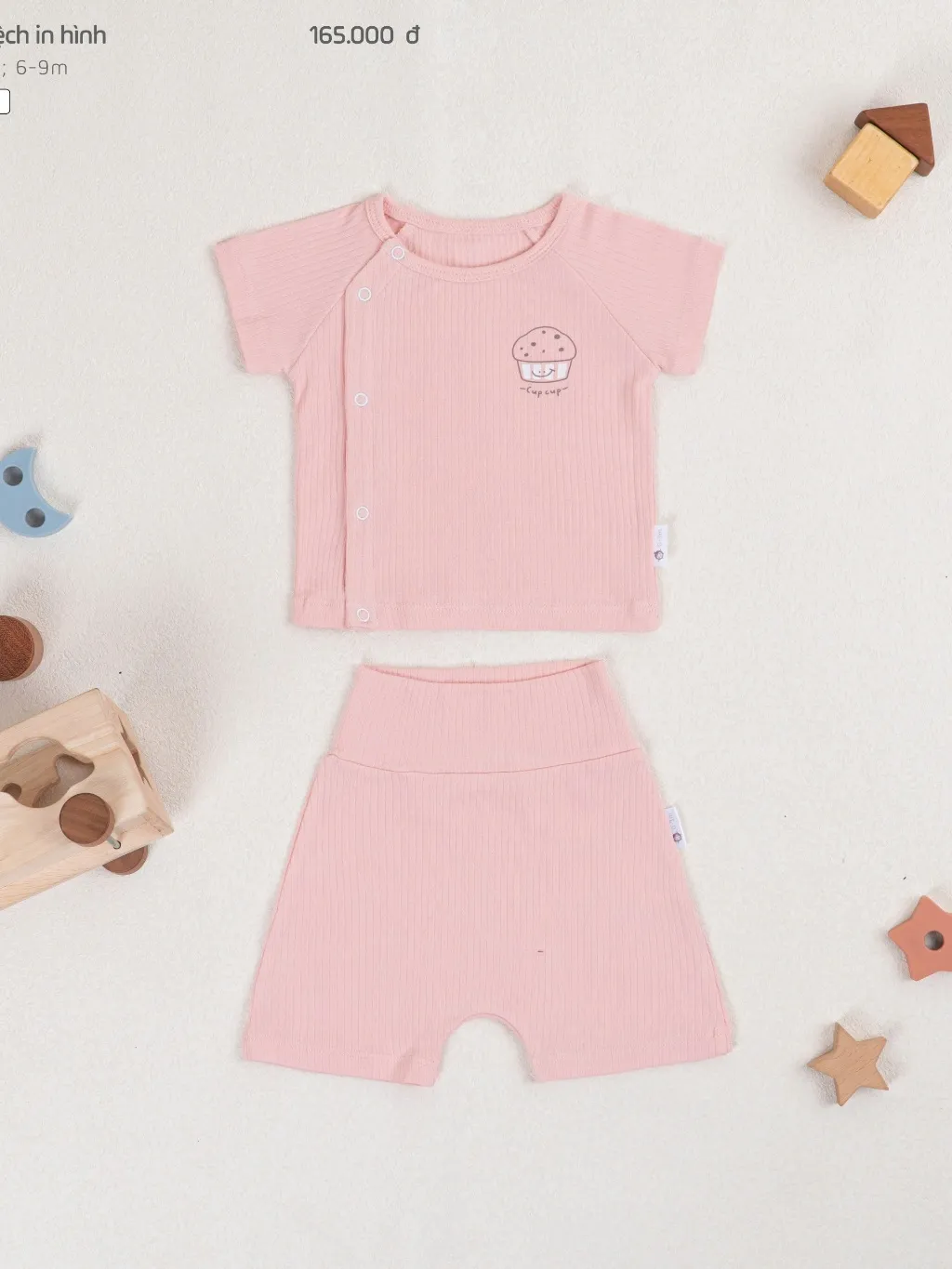 Ảnh Bộ Sơ Sinh COOKIE Vạt Lệch In Hình Cho Bé Từ Newborn Đến 9 Tháng 2025 4