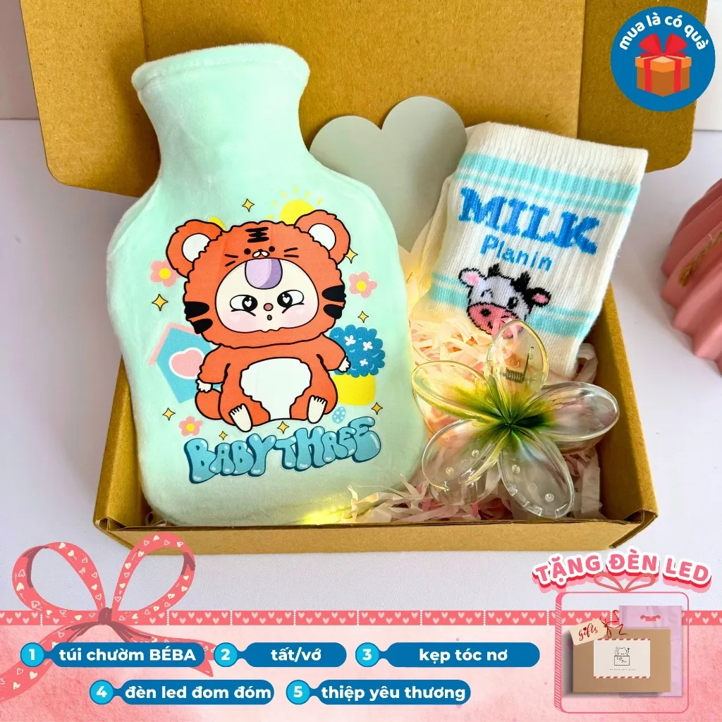 Ảnh Bộ sưu tập túi chườm baby three 12 con giáp size 350ml 1000ml mix kèm phụ kiện tóc dễ thương 3