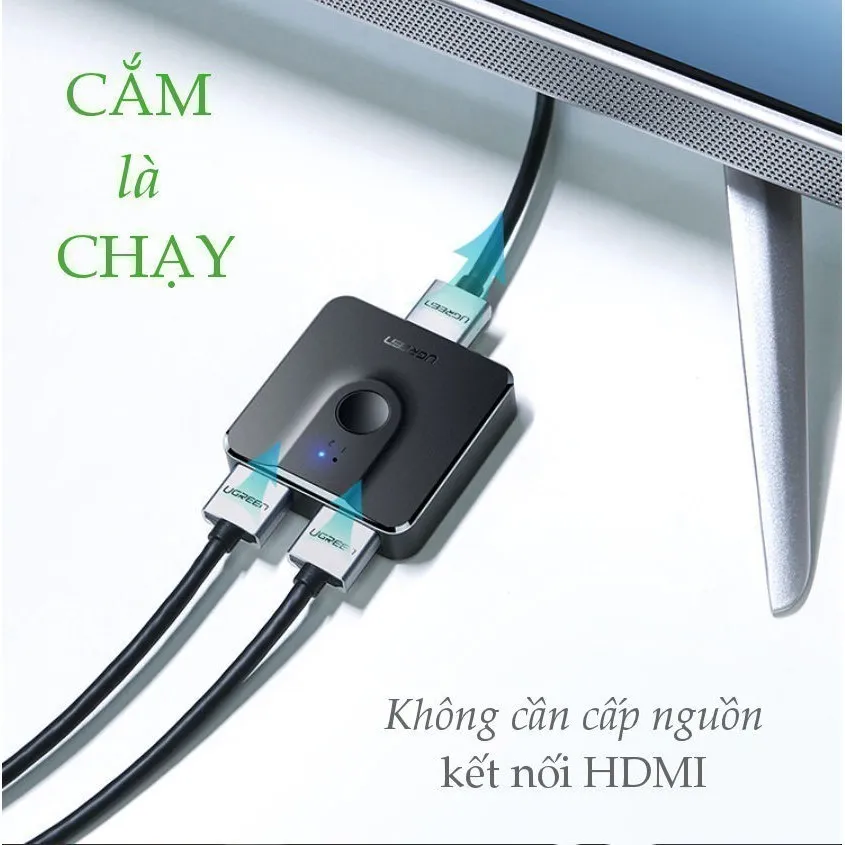 Ảnh Bộ Switch HDMI 2 ra 1 Ugreen CM217 (Tương thích ngược 1 ra 2) | Độ phân giải 4K | Chuẩn HDMI 1.4 | BH 18 tháng | 50966 3