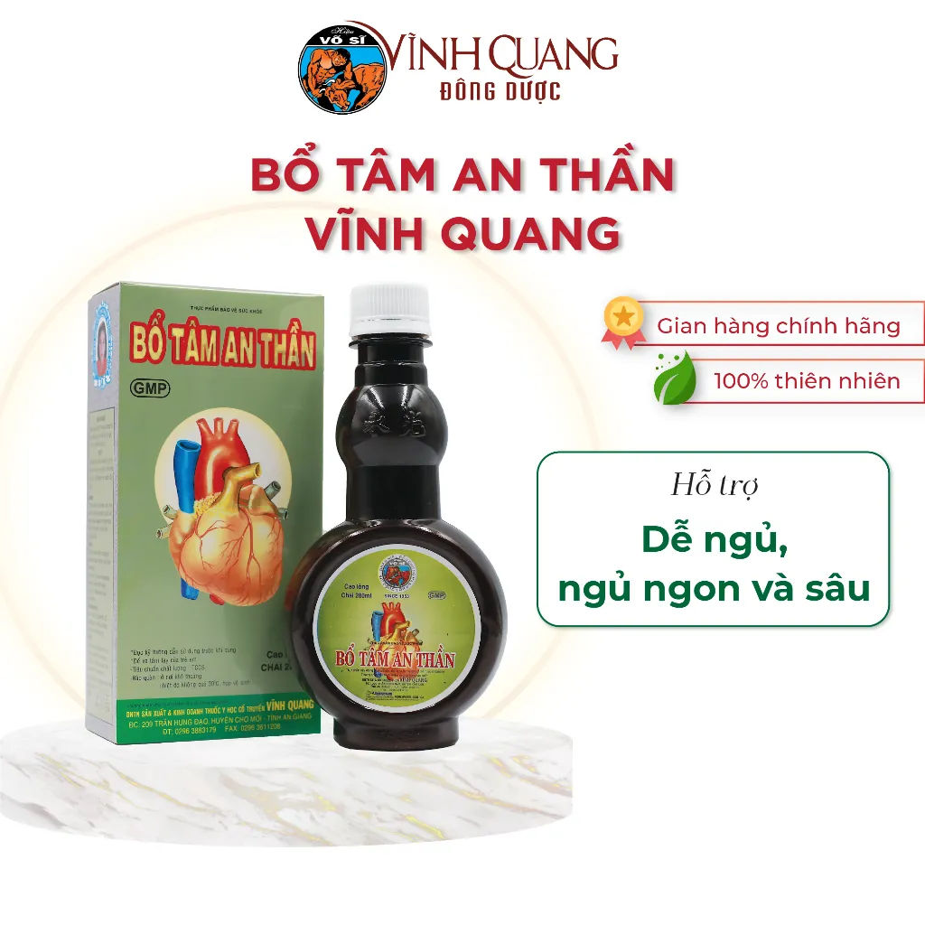 Ảnh Bổ Tâm An Thần Vĩnh Quang chai 280ml Hỗ trợ dễ ngủ, ngủ ngon, giảm triệu chứng suy giảm trí nhớ 1