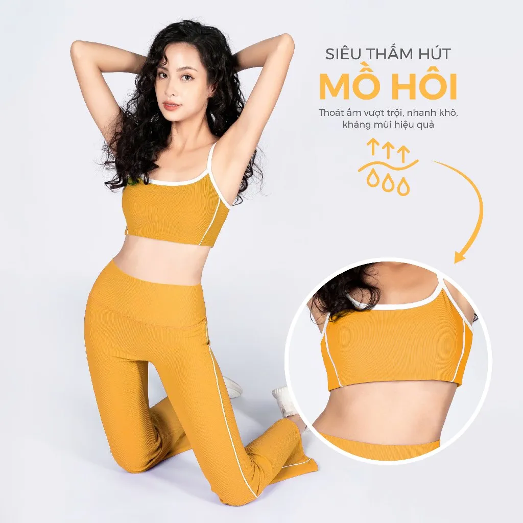 Ảnh Bộ Tập Yoga Gym Nữ Livan Sport LV24N01F504 LUXURY Áo Bra Đệm Rời & Quần Legging Ống Loe, Bộ Tập Yoga Nữ Cao Cấp 2