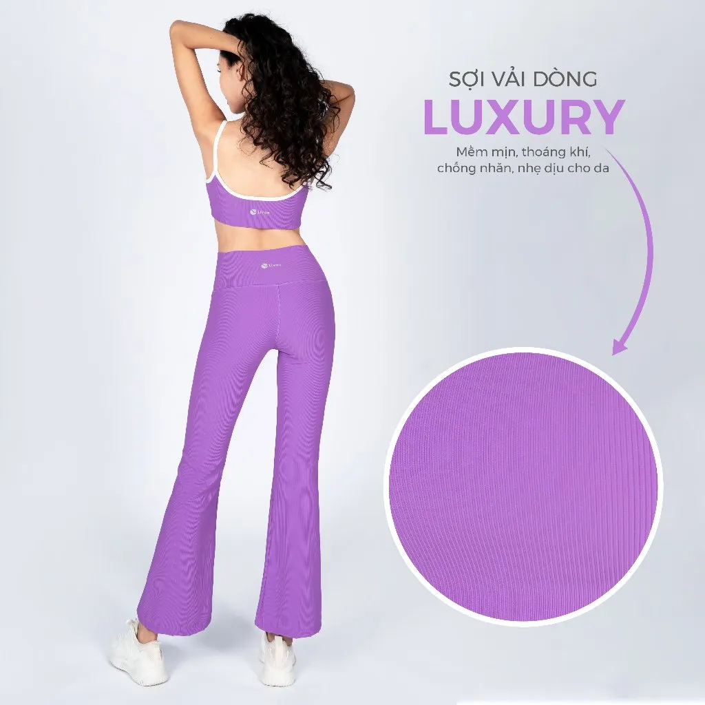 Ảnh Bộ Tập Yoga Gym Nữ Livan Sport LV24N01F504 LUXURY Áo Bra Đệm Rời & Quần Legging Ống Loe, Bộ Tập Yoga Nữ Cao Cấp 4