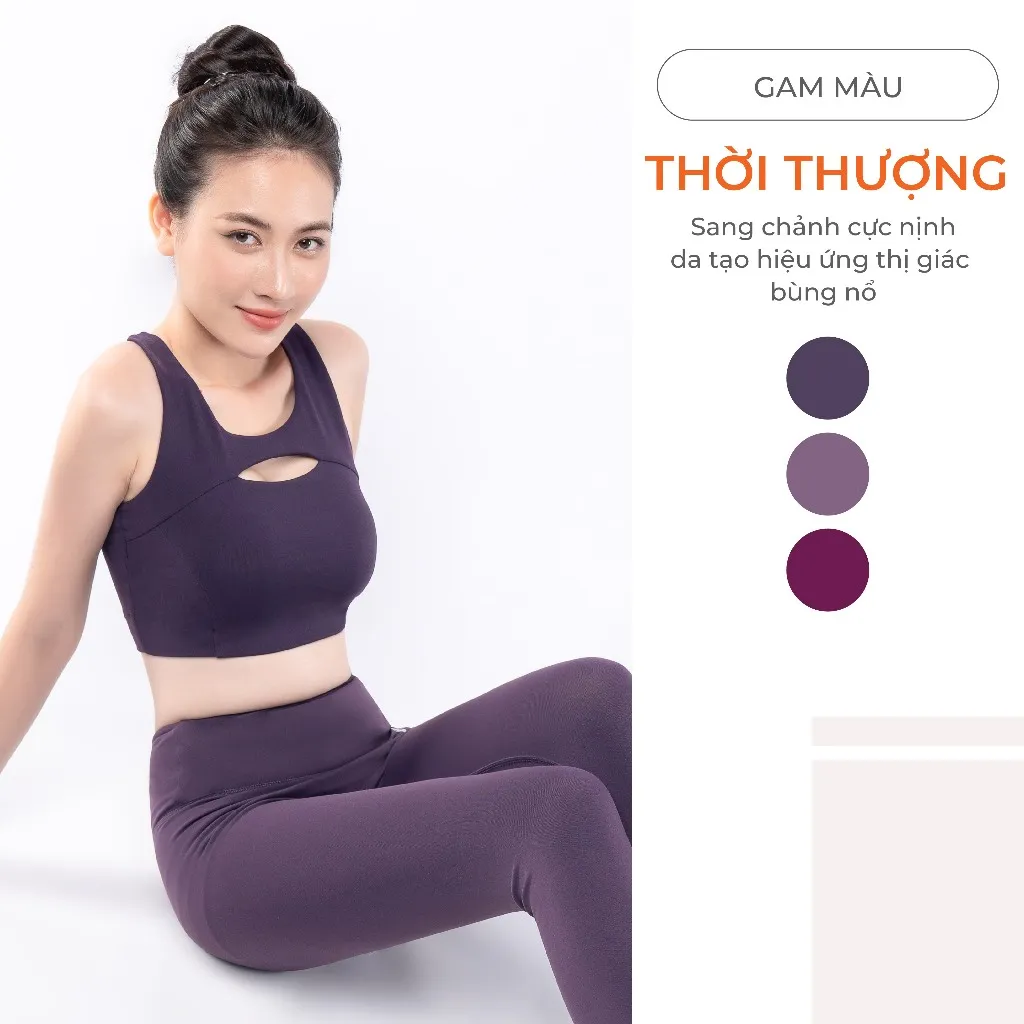 Ảnh Bộ Tập Yoga Nữ LV24N01F506 Áo Bra Đệm Rời & Quần Legging Cạp Cao Co Giãn, Elaine Bộ Tập Gym Nữ 2