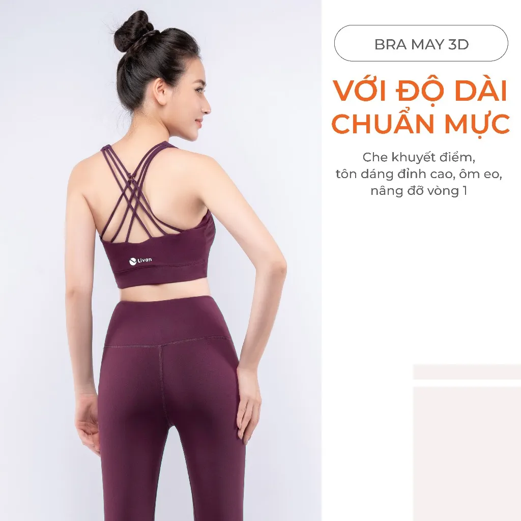 Ảnh Bộ Tập Yoga Nữ LV24N01F506 Áo Bra Đệm Rời & Quần Legging Cạp Cao Co Giãn, Elaine Bộ Tập Gym Nữ 3
