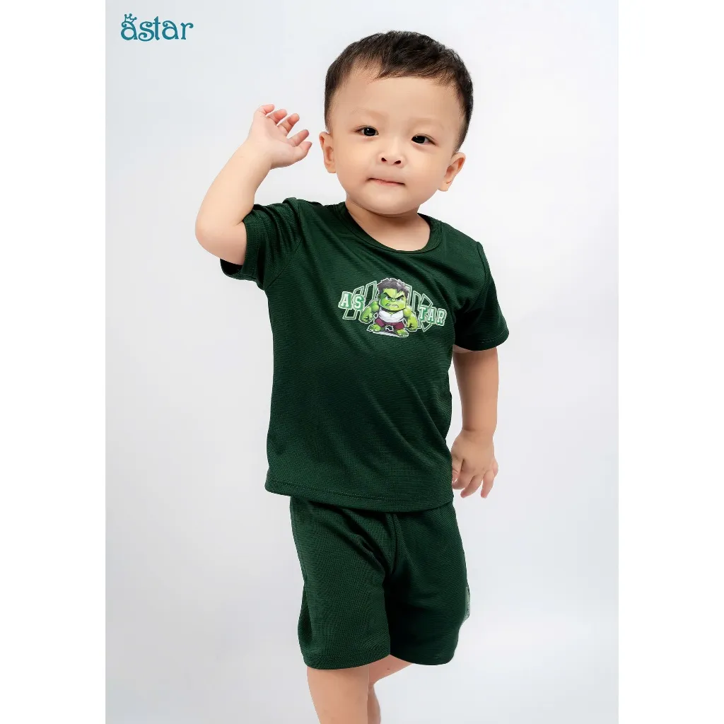 Ảnh Bộ tay cộc thể thao Astar chất vải poly cool mát mẻ, thoáng khí cho bé từ 12 tháng đến 7 tuổi 2