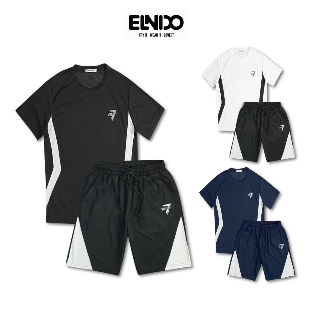 Ảnh Bộ thể thao nam cộc tay thoáng mát năng động phong cách nam tính trẻ trung ELNIDO ED02 2