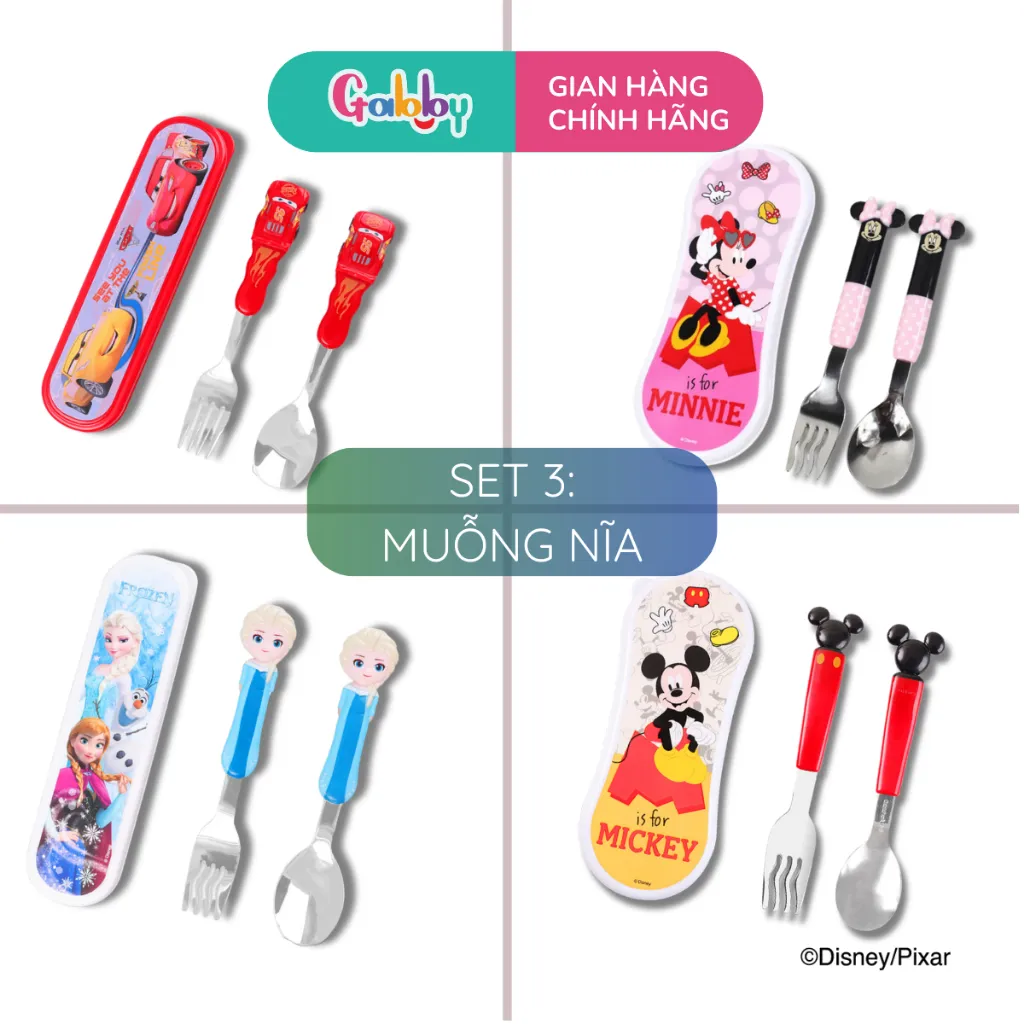 Ảnh Bộ Thìa Dĩa Cho Bé Tập Ăn Gabby Cao Cấp Nhân Vật Disney 4