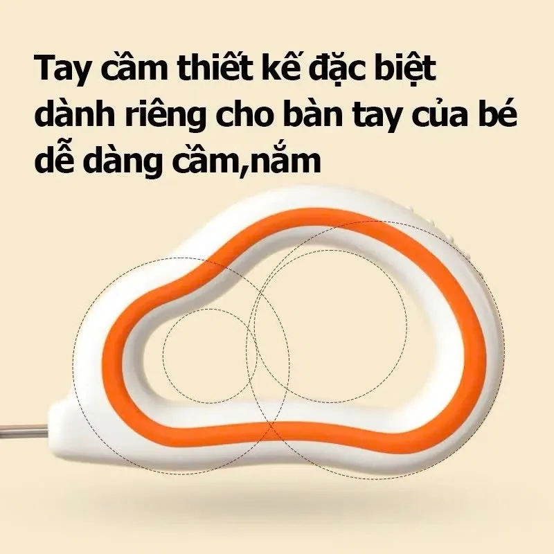 Ảnh Bộ Thìa nĩa tập ăn cho bé KidsWorld tay cầm silicon mềm, muỗng cong, inox 316, an toàn 2
