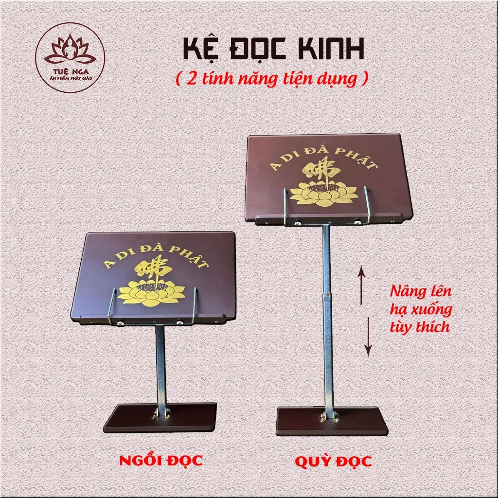 Ảnh Bộ Tọa Cụ, Kệ Đọc 2 Chức Năng, Có Thể Điều Chỉnh Độ Cao, Sơn Bóng Mờ, Hạn Chế Bị Trầy Xước - Tuệ Nga 1