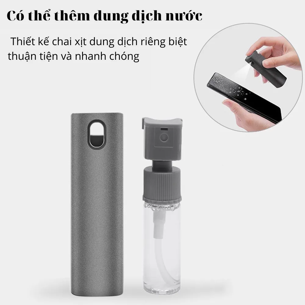 Ảnh Bộ Vệ Sinh Màn Hình IPhone, IPad, Macbook Lucas All In One Portable Cleaner Có Dung Dịch Diệt Khuẩn Và Cán Lau Siêu Sạch 2