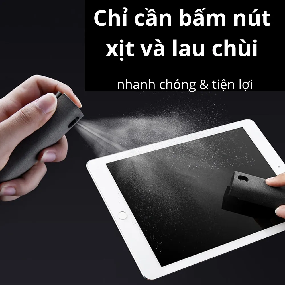 Ảnh Bộ Vệ Sinh Màn Hình IPhone, IPad, Macbook Lucas All In One Portable Cleaner Có Dung Dịch Diệt Khuẩn Và Cán Lau Siêu Sạch 4