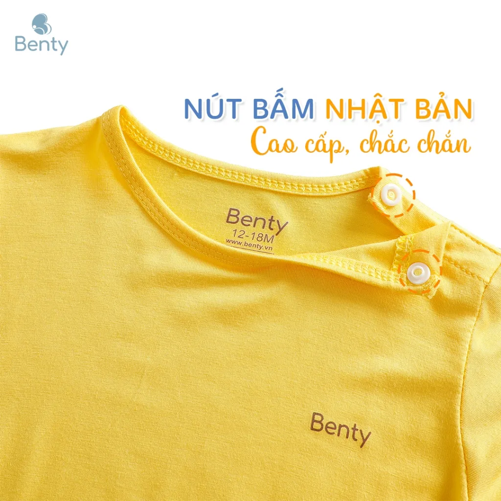 Ảnh Body chip cộc tay cài vai BENTY cao cấp bé trai bé gái, body bé sơ sinh an toàn da 4
