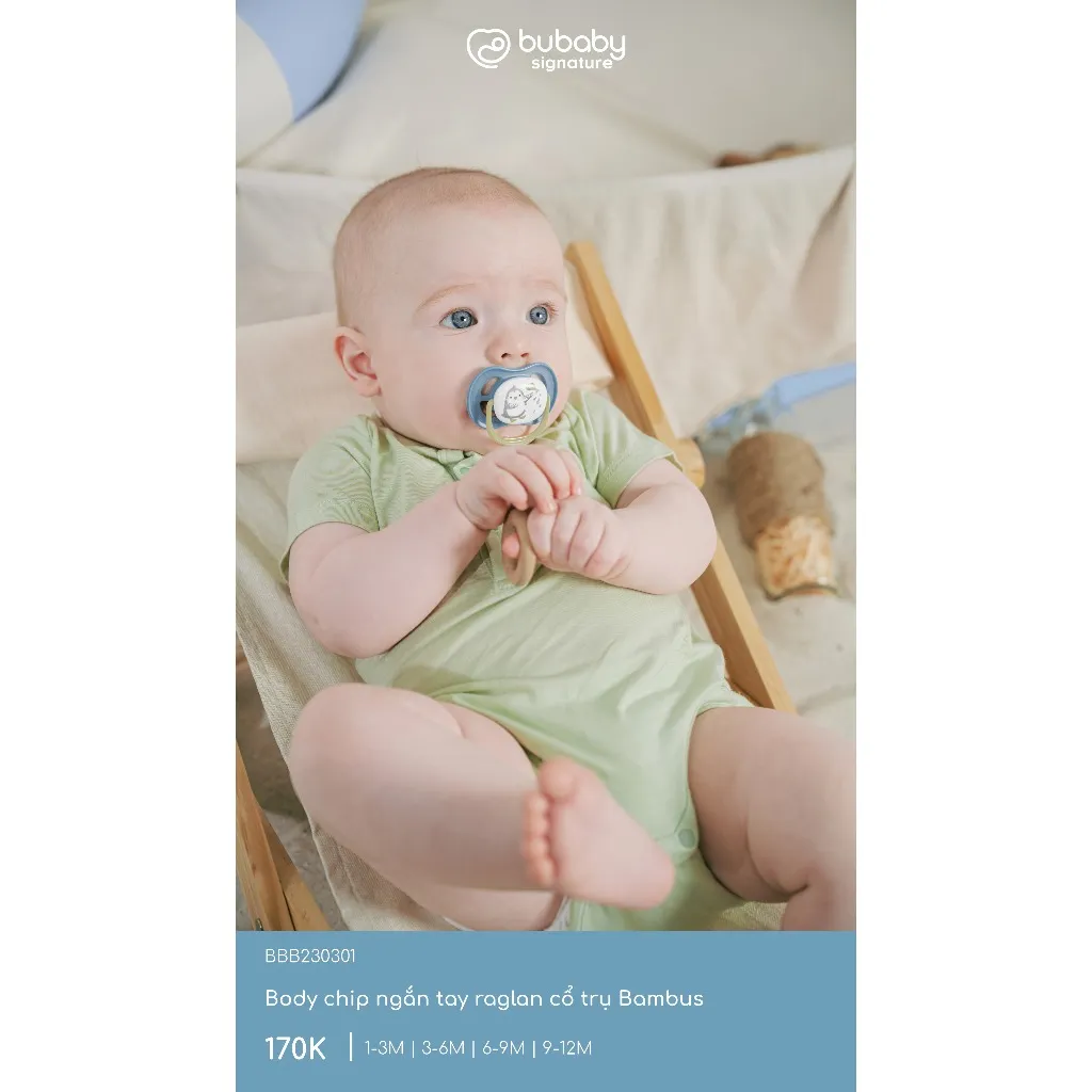 Ảnh Body chip ngắn tay Bubaby cho bé từ sơ sinh đến 12 tháng 2