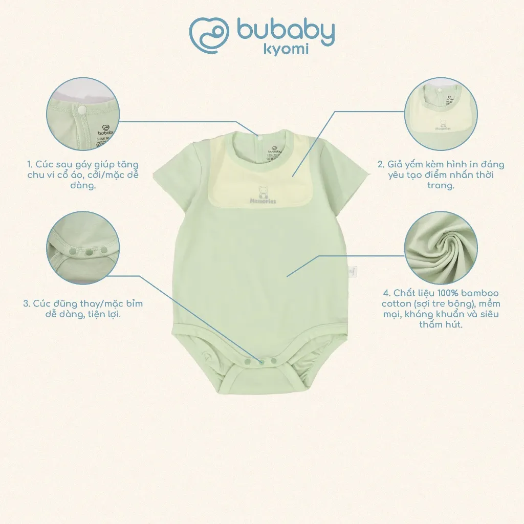 Ảnh Body chip ngắn tay Bubaby cho bé từ sơ sinh đến 12 tháng 4