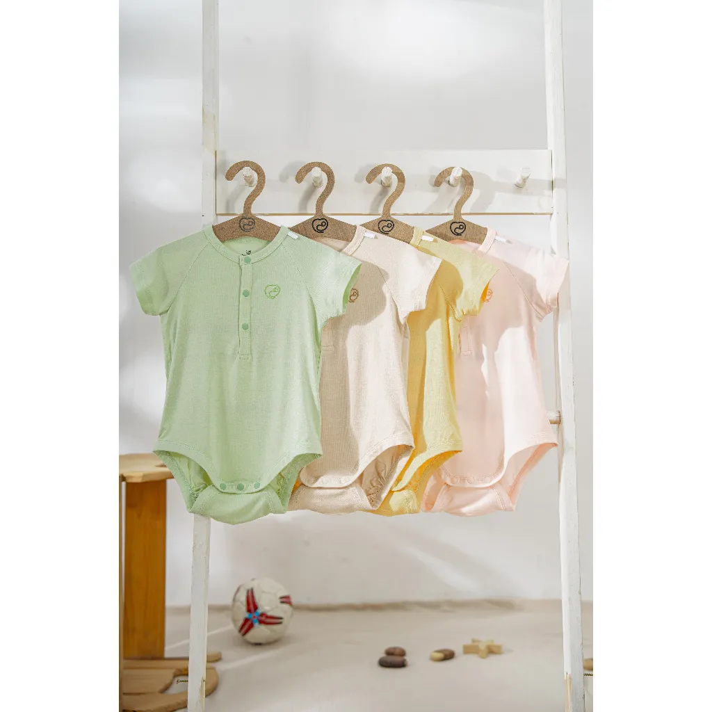 Ảnh Body chip ngắn tay raglan cổ trụ BU Baby Bambus BBB230301 1