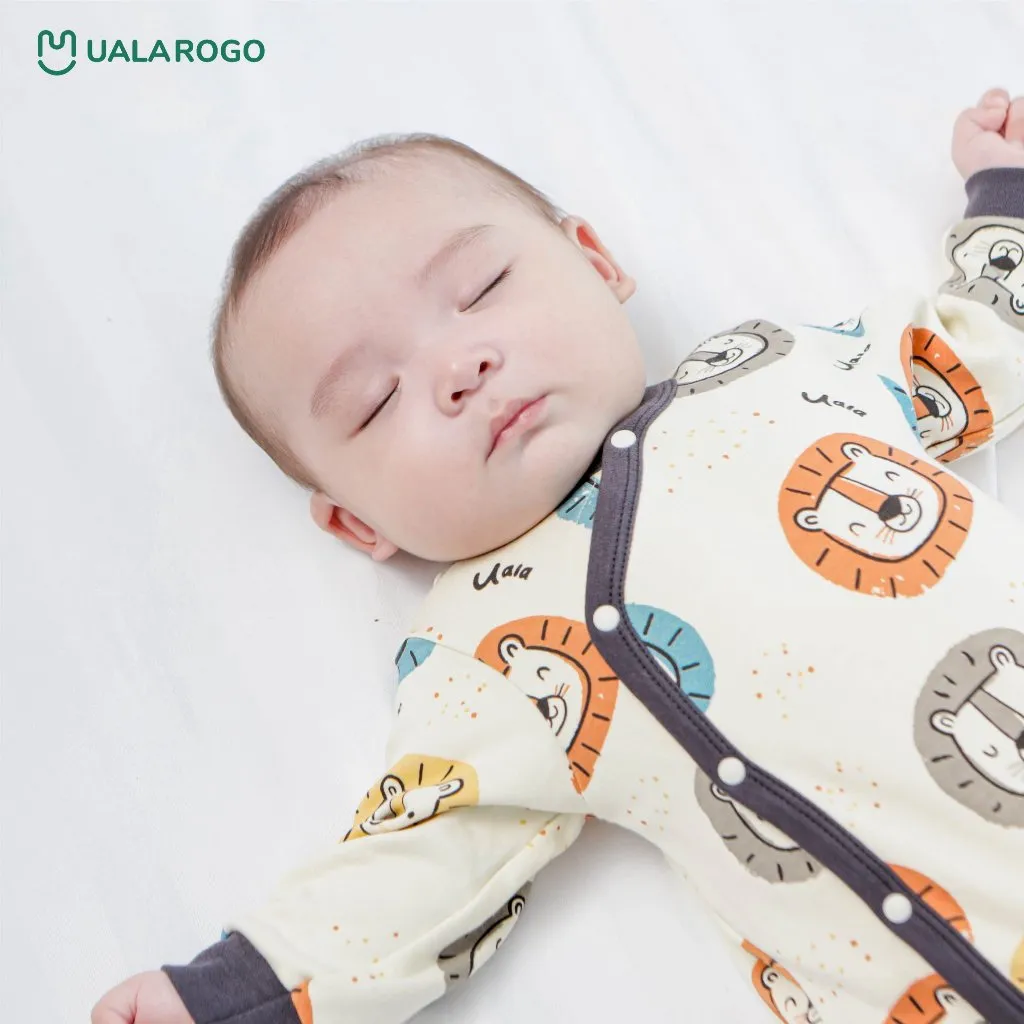 Ảnh Bodychip sơ sinh cho bé Ualarogo áo liền quần 0-12 tháng tuổi vải Cotton thông thoáng dễ thay bỉm 3552 3