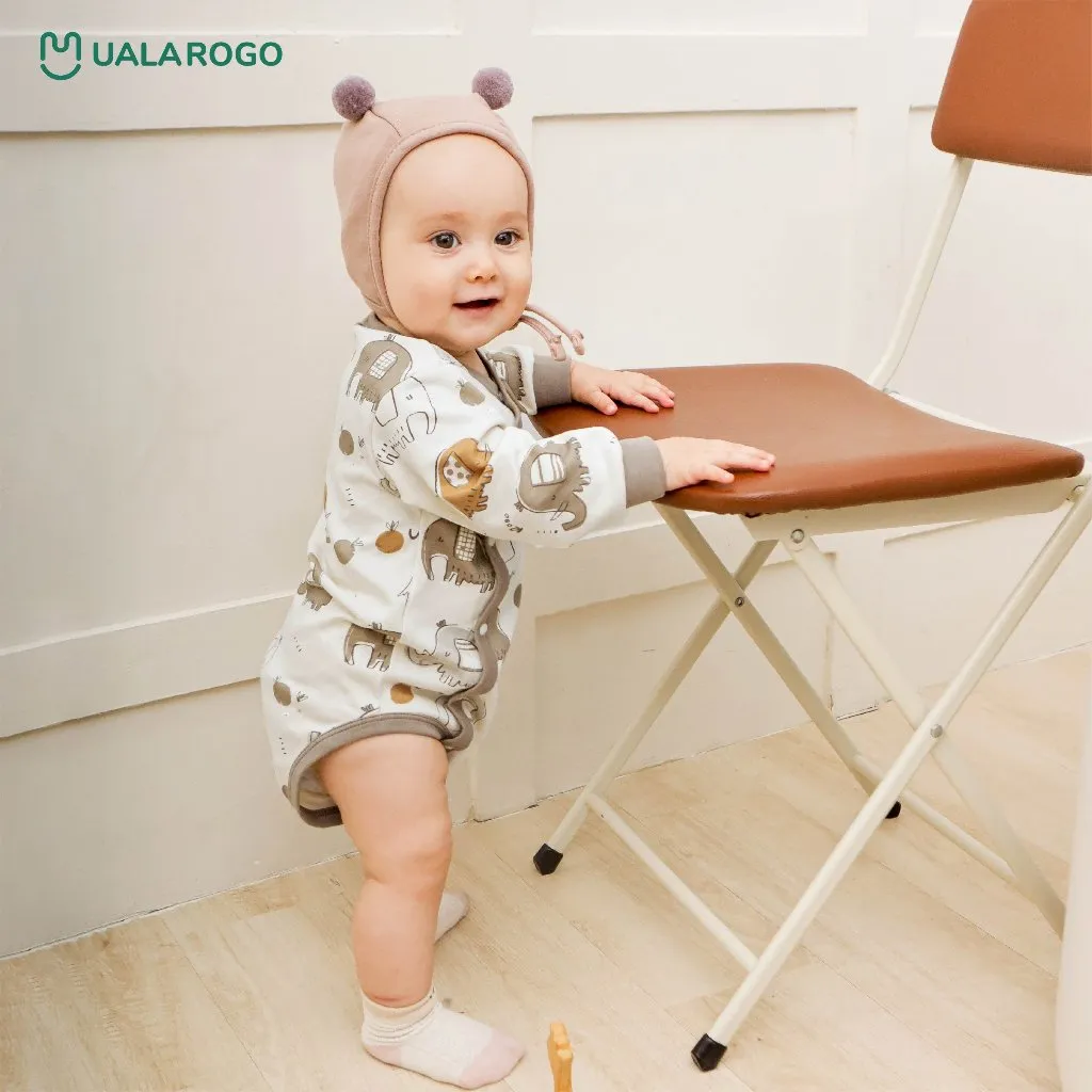 Ảnh Bodychip sơ sinh cho bé Ualarogo áo liền quần 0-12 tháng tuổi vải Cotton thông thoáng dễ thay bỉm 3552 4