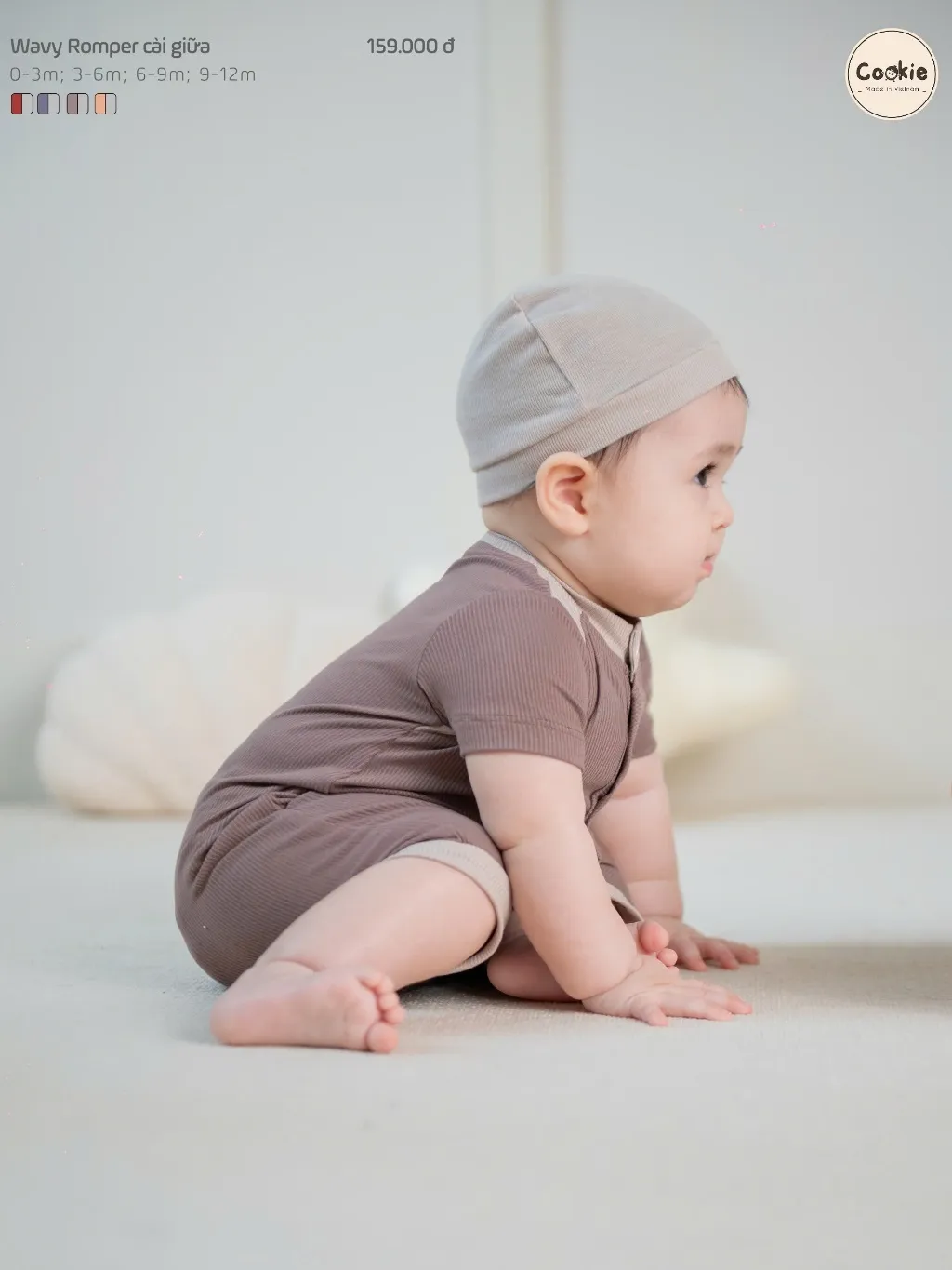 Ảnh Bodysuit Cho Bé Sơ Sinh COOKIE, Wavy Romper Cài Giữa Cho Bé Từ 0 Đến 12 Tháng 2025 2