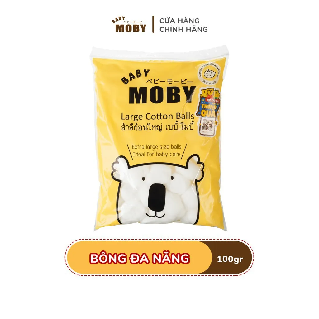Ảnh Bông đa năng Moby Baby 80gr 1